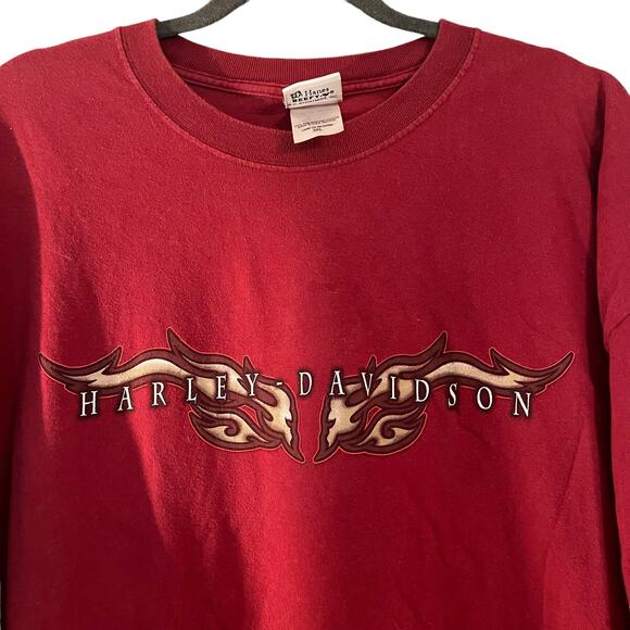 Littleton Harley Davidson Mens  2XL Graphic T-Shirt Maroon Biker Motorcycle NH - Picture 3 of 10